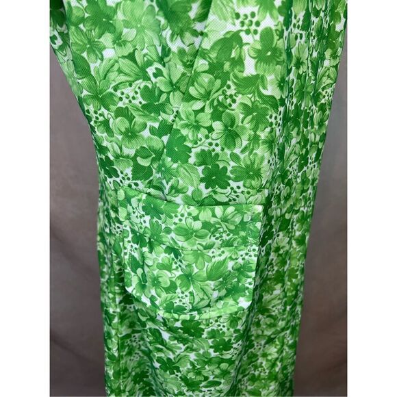 Vintage 1970s GreenβMod Floral Dress Mod MCM Retro - Picture 3 of 7